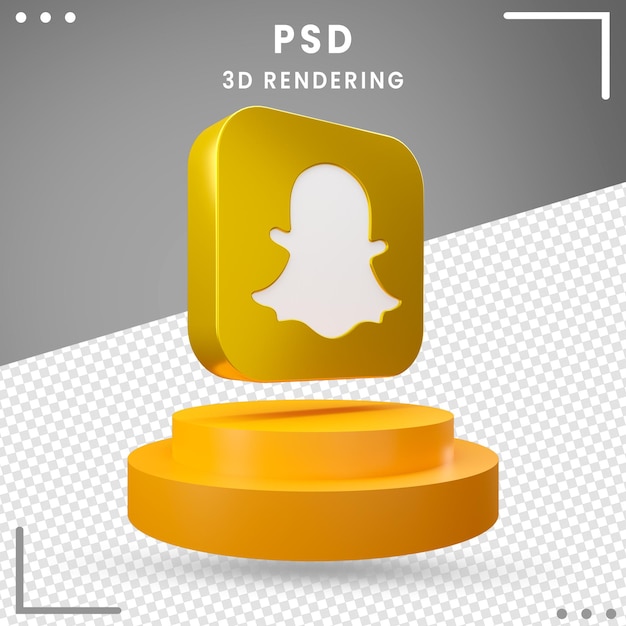 3d Rotated Logo Snapchat  