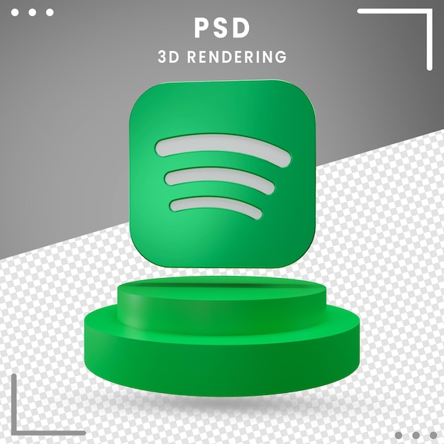 3d Rotated Logo Spotify Isolated