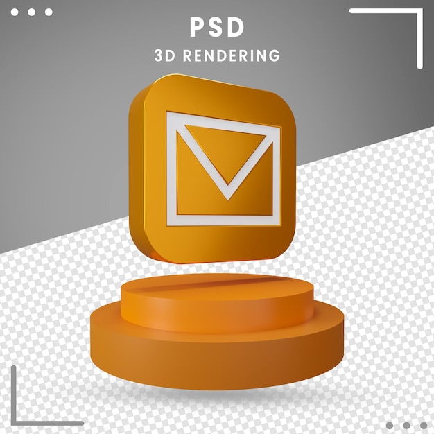 3d Rotated Modern Icon Message Isolated