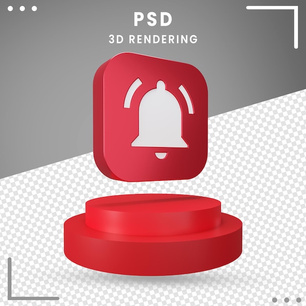 3d Rotated Modern Icon Notification Isolated