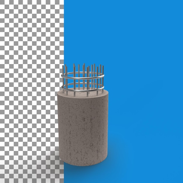 3d round columns rendering concrete columns under construction column shuttering rod in columns