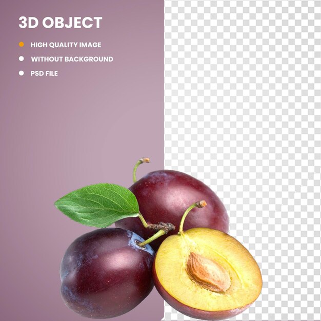 PSD 3d round maroon fruit and juice common plum frutti di bosco peach fruit and plum and natural foods a