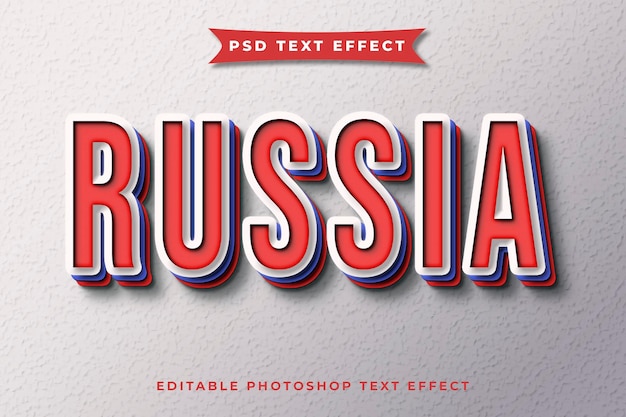 3D russia text effect template