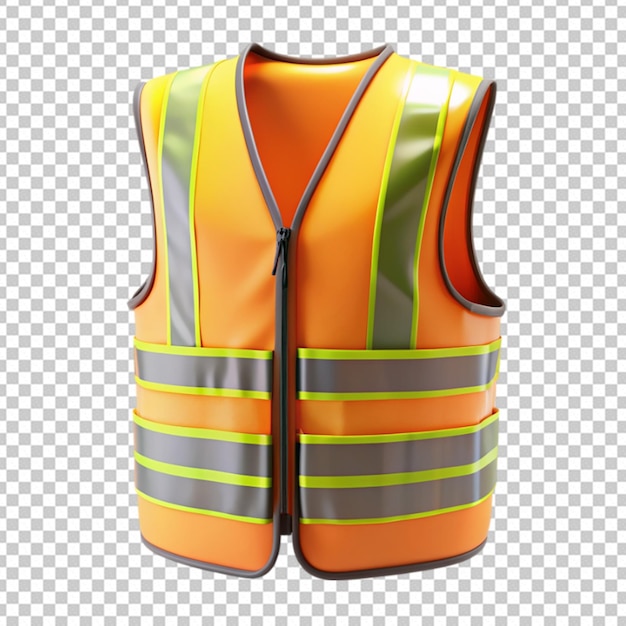 PSD 3d safety vest on white background