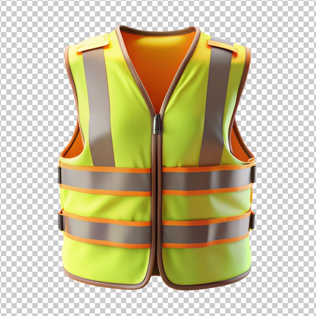 PSD 3d safety vest on white background