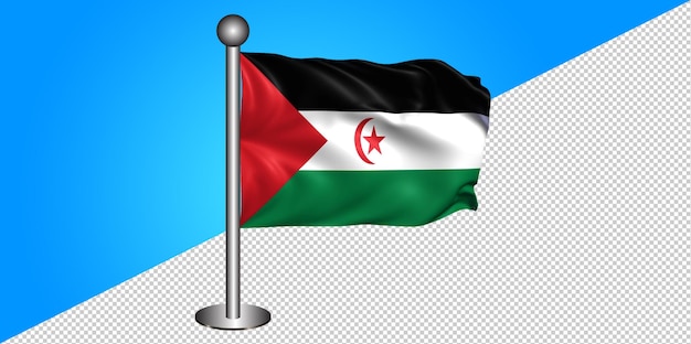 3d Sahrawi Arab Democratic Republic Flag Icon - Badge PNG - Transparent Background