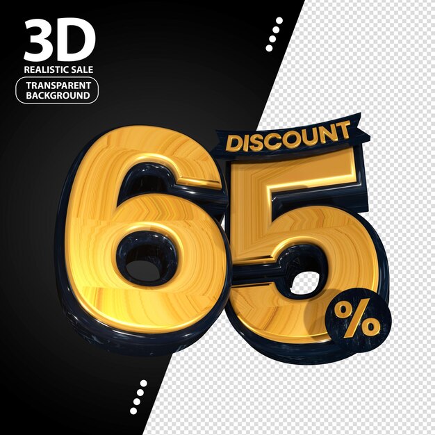 3d sales black and gold discount price tag for composition 65 percent amazing for product promotion