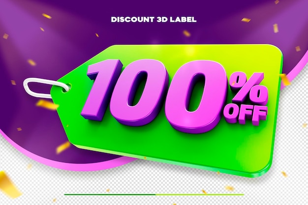 3d sales discount price tag for composition 100 percent