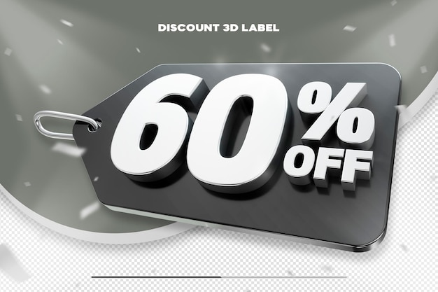 3d sales discount price tag for composition 60 percent