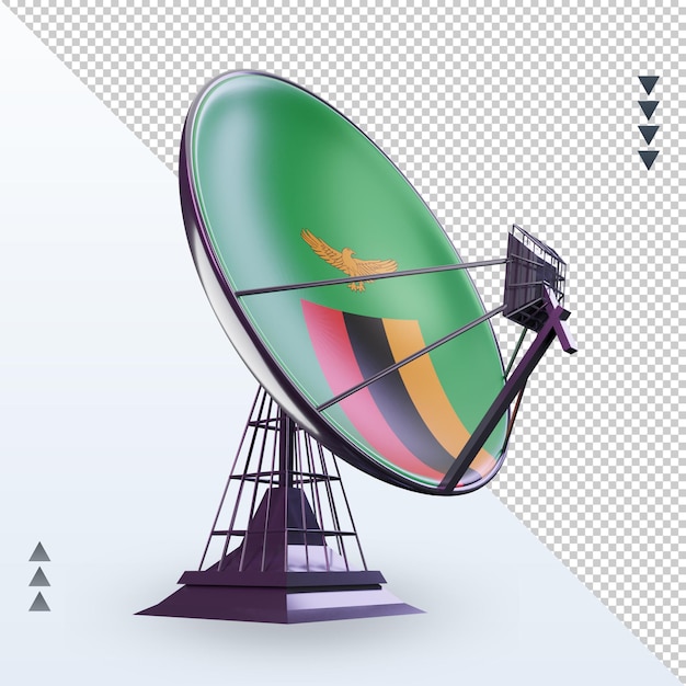 PSD 3d satellite zambia flag rendering left view