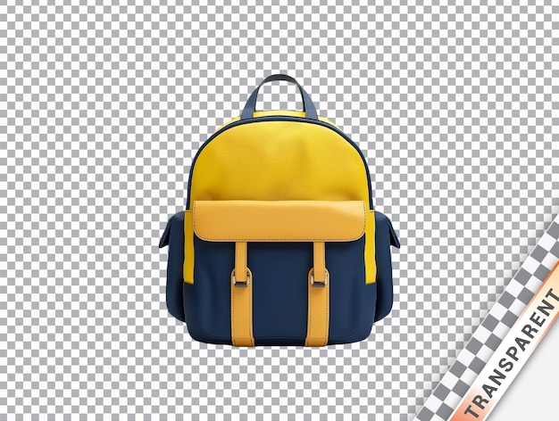 3D School bag transparent background