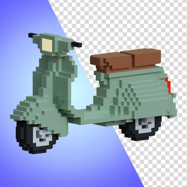 3D Scooter Voxel Style