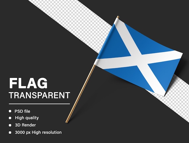 PSD 3d scotland flag isolated on transparent background