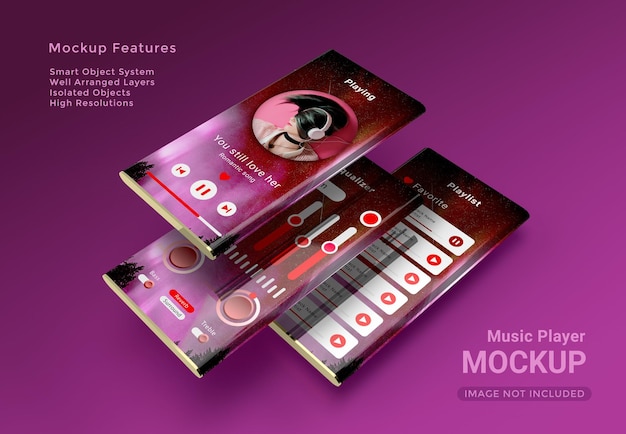 3D Screen Music User Interface Mockup