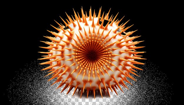 PSD 3d sea urchin png transparent