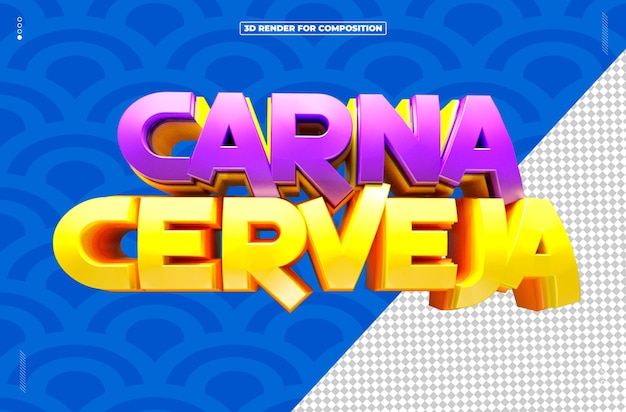 3d seal carnival folia render brazil