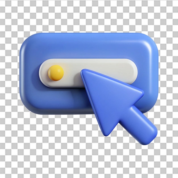 PSD 3d search bar icon click here web button icon computer mouse cursor button with arrow clicking trendy and modern vector in 3d style