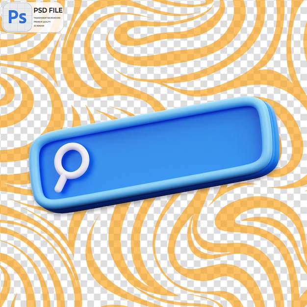 PSD 3d search bar render icon isolated png illustration psd template