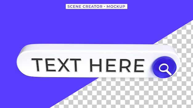 3d search bar with editable text for scene creation