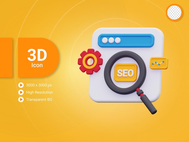 3d search engine optimization icon