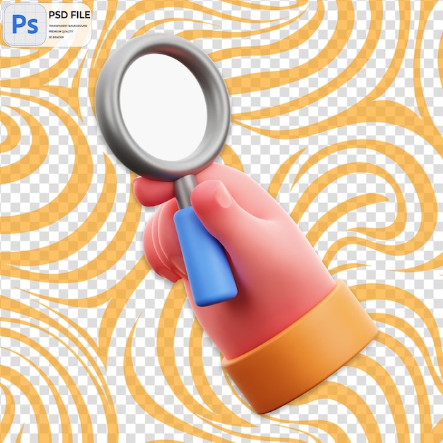 PSD 3d searching render icon isolated png illustration psd template