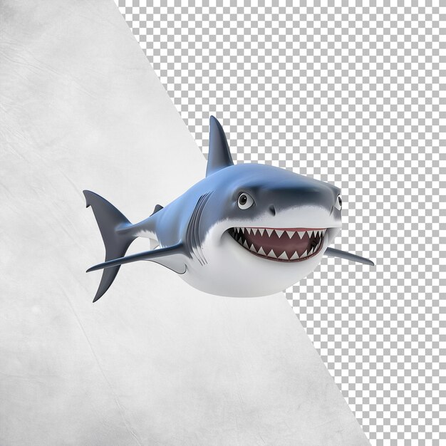 3d shark fish Isolated on transparent background