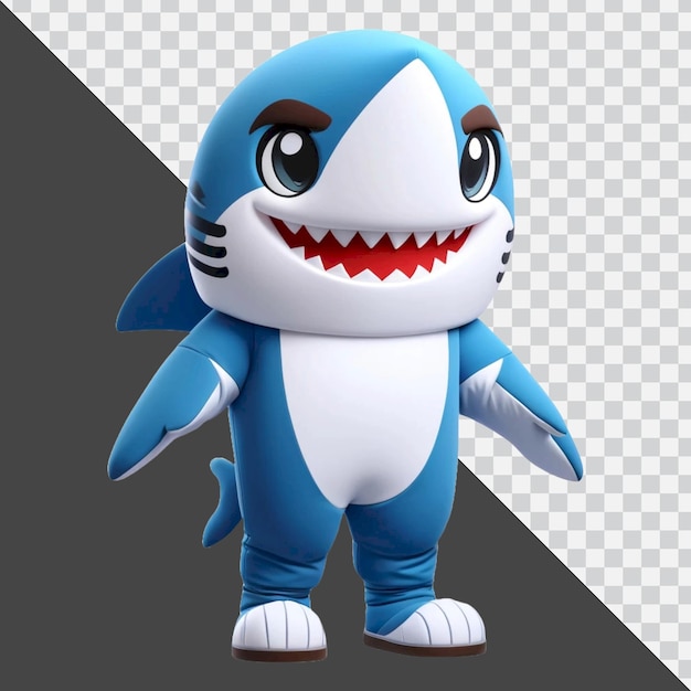 PSD 3d shark mascot character design