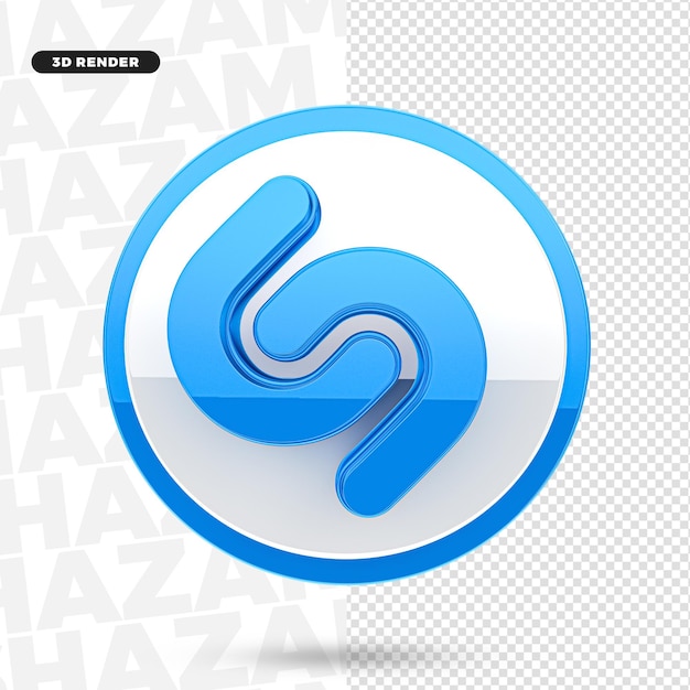 3D Shazam Logo Icon for compositon Premium PSD