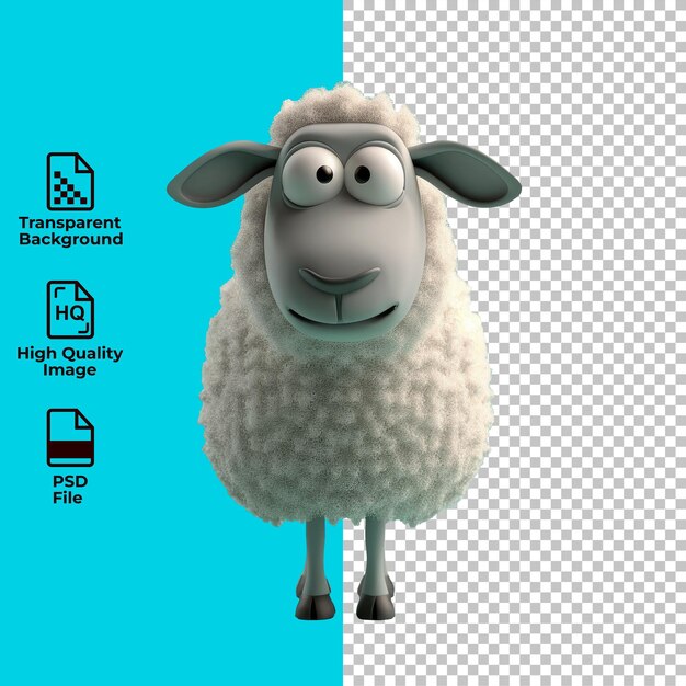 PSD 3d sheep isolated on transparent background