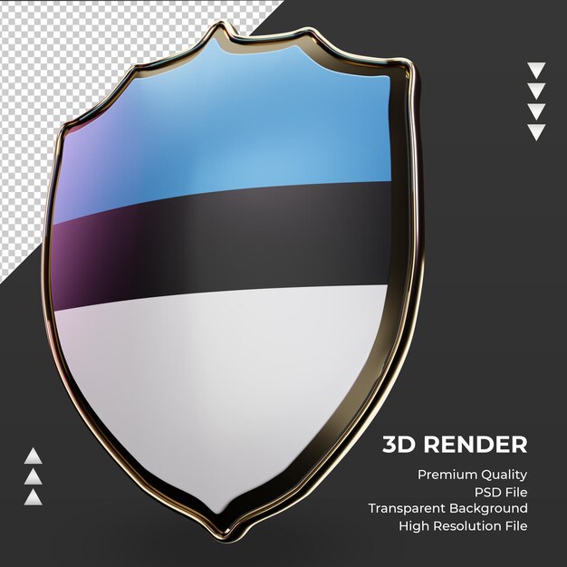 3d shield Estonia flag rendering right view