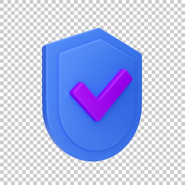 3d shield icon success protection