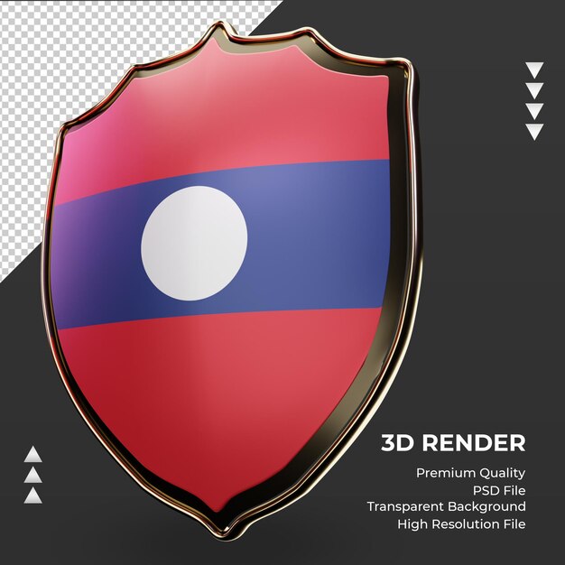 3d shield Laos flag rendering right view