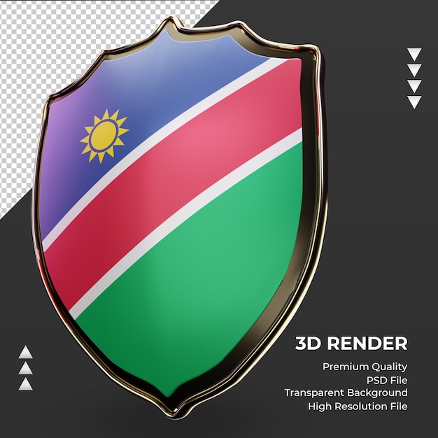 3d shield Namibia flag rendering right view