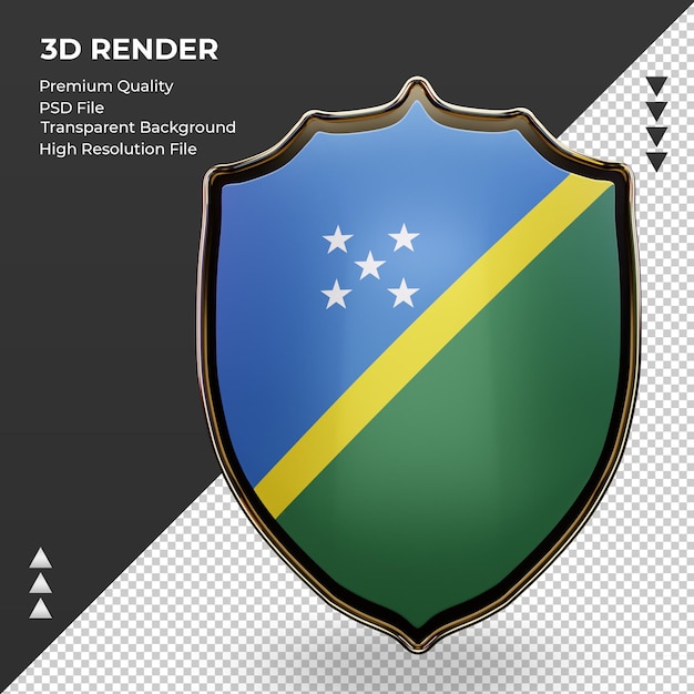 3d shield Solomon Islands flag rendering front view