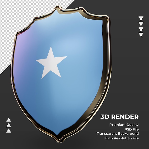 3d shield Somalia flag rendering right view