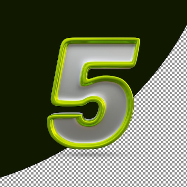 3d Shinny Text Effect Of Number 5