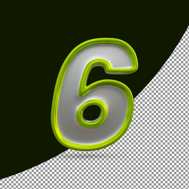 3d Shinny Text Effect Of Number 6