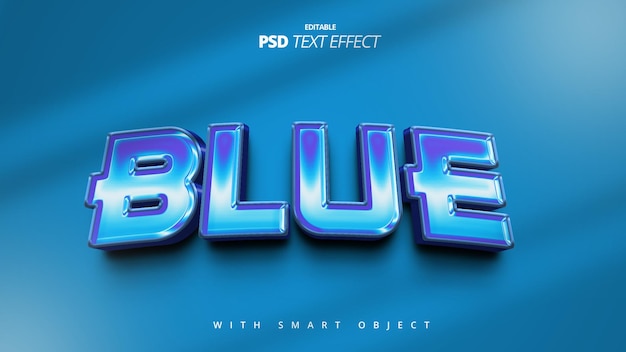 PSD 3d shiny elegant blue luxury text effect desgin