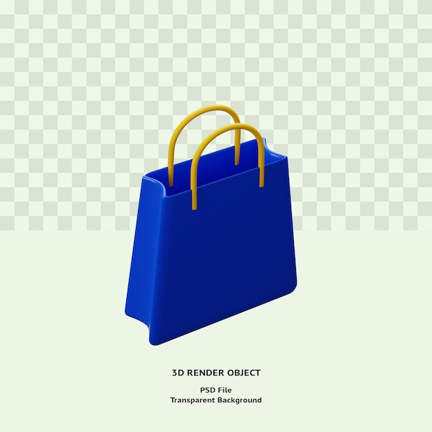 3d shopping bag icon illustration object rendered premium psd for web