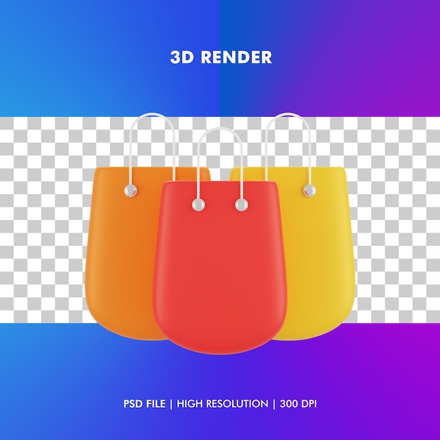 3d shopping bag illustration isolated