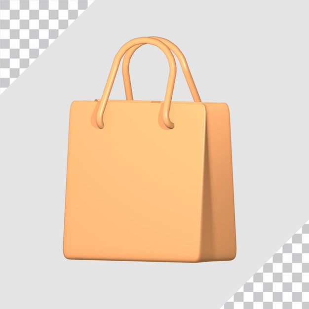 3d shopping bag object concept