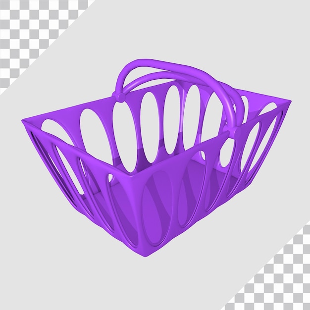 3d shopping cart object concept