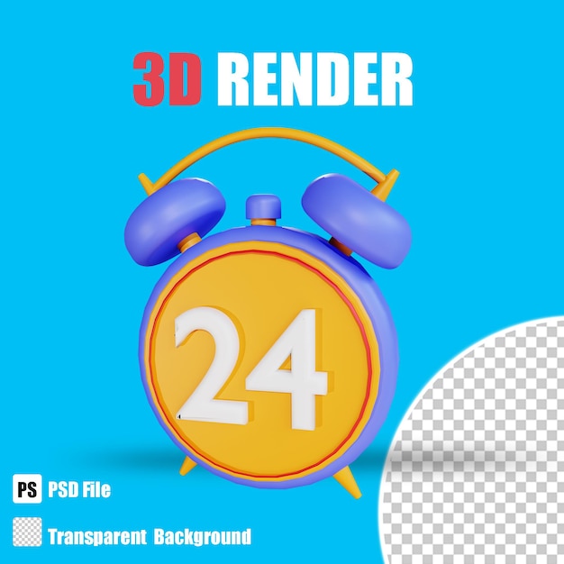 3D Shopping Icon clock with trasparent background