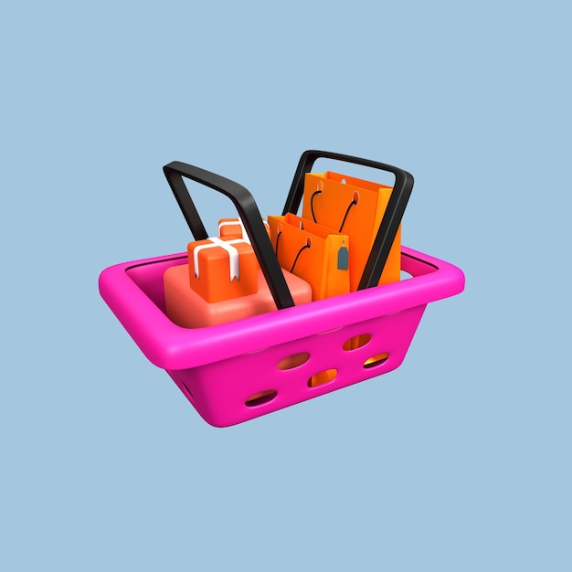 3d shopping ilustration vector