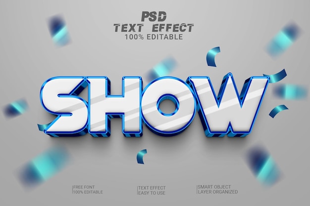 3d Show psd text effect style editable