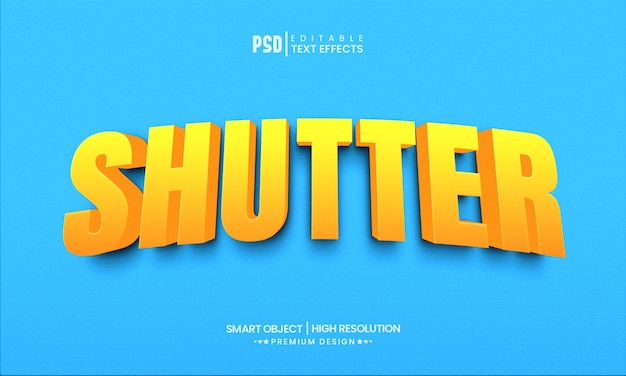 3d shutter editable text effect layer style mockup template