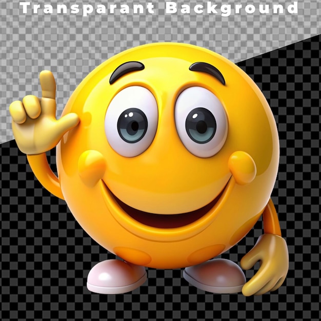 3D shy smile emoji with hand on white