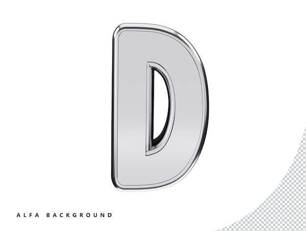 3d silver alphabet text effect