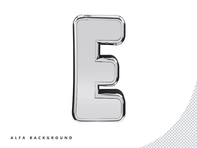 3d silver alphabet text effect