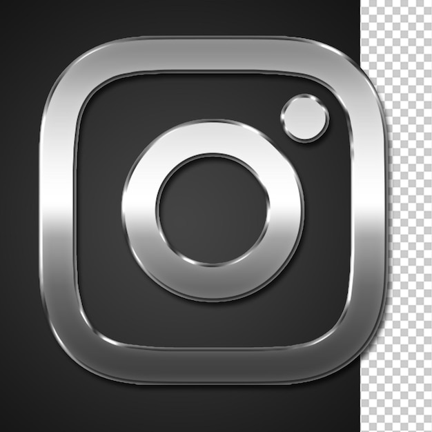 3d silver effect instagram button